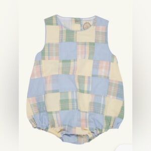 NWT The Beaufort Bonnet Company Benjamin Bubble in May River Madras, size 2T